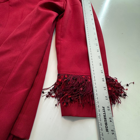 Laura Henson Vintage Red Full Zip Blazer Jacket Women's 16 - Picture 8 of 10